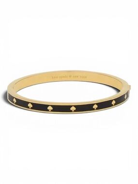 Kate Spade Gold Black Spade Enamel Bangle Bracelet KJ727 NWT